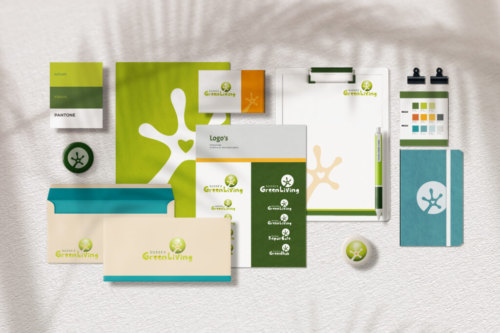 Stationary Design, Corporate identity, Branding, huisstijl Sussex Green Living